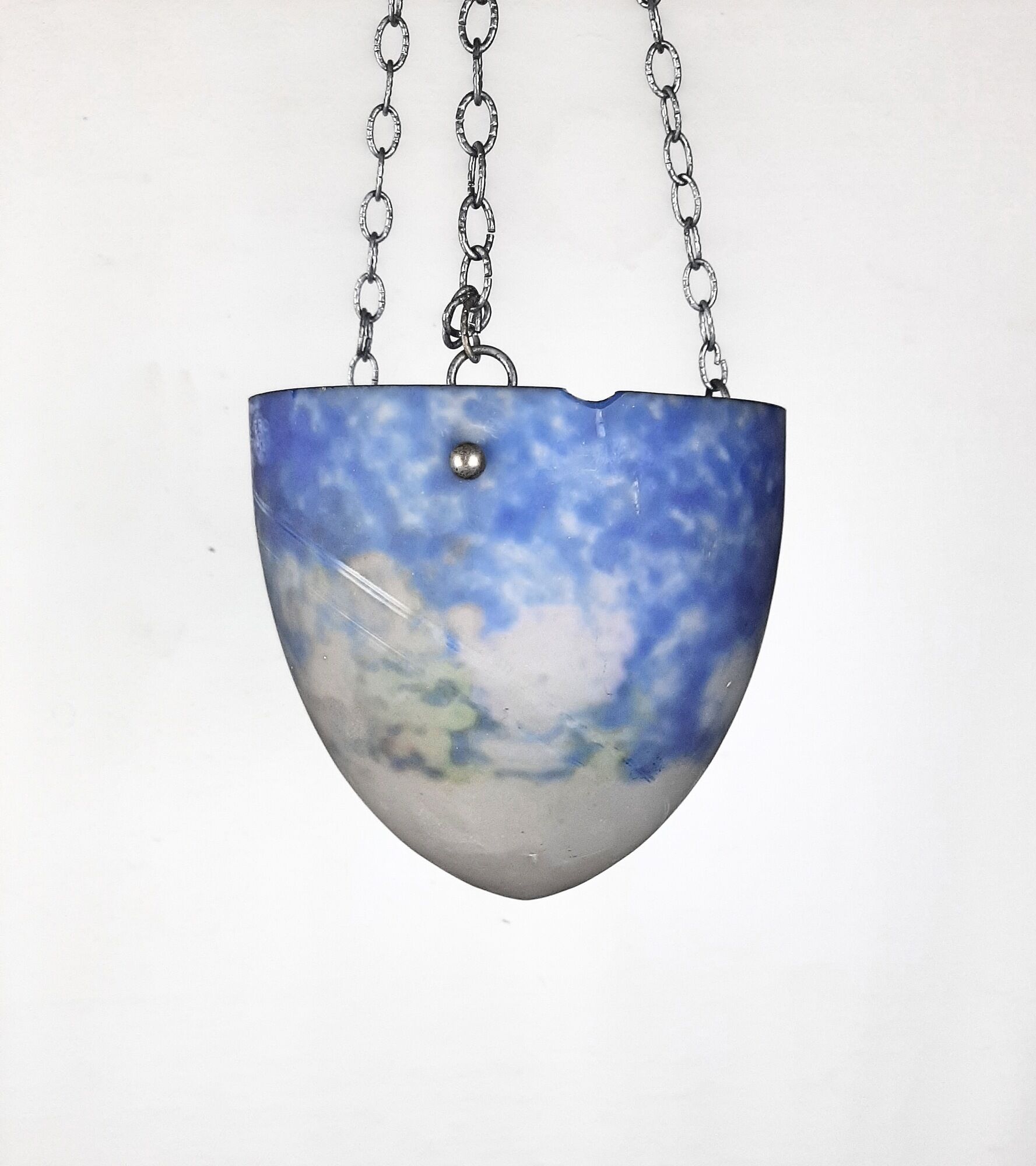 Art nouveau period pendant lamp signed noverdy france