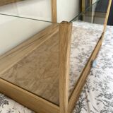 Display cabinet in solid oak and glass