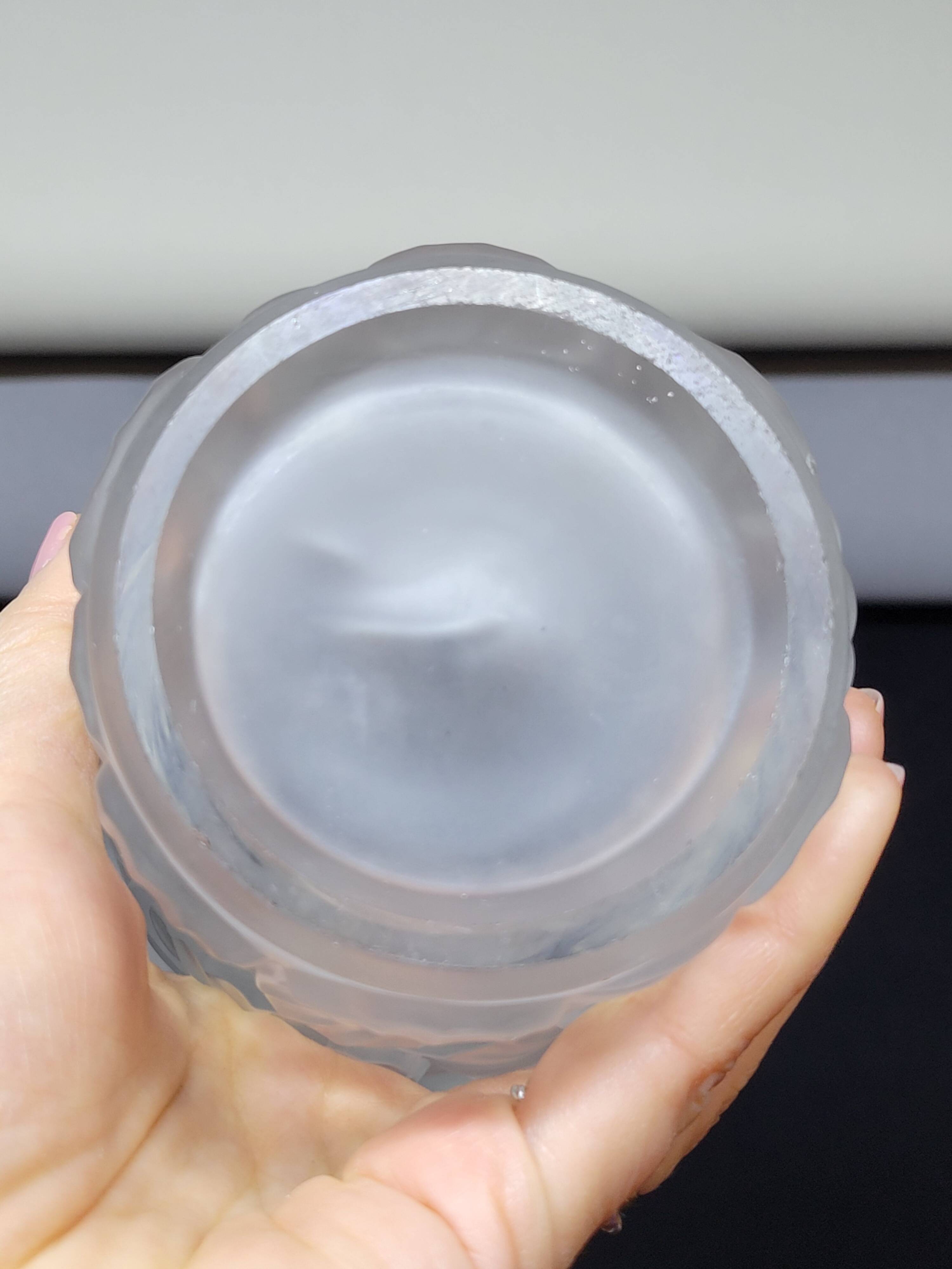 Josef Inwald Barolac Glassware Floral Vase Molded Pressed Frosted Art Glass