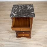 Small Biedermeier Mahogany Wood & Veneer Dresser with Marble Top, 1930s