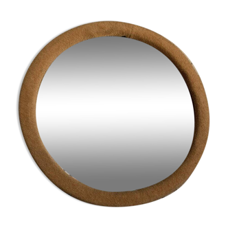 Wall Mirror with the Yellow Fabric, 1950s