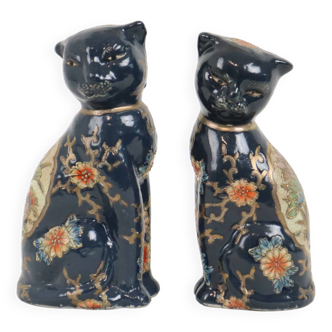 Couple de chats en porcelaine de Chine