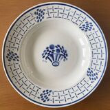 5 antique deep plates in badonviller earthenware