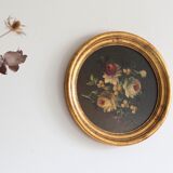 Set of 3 paintings bouquet of flowers