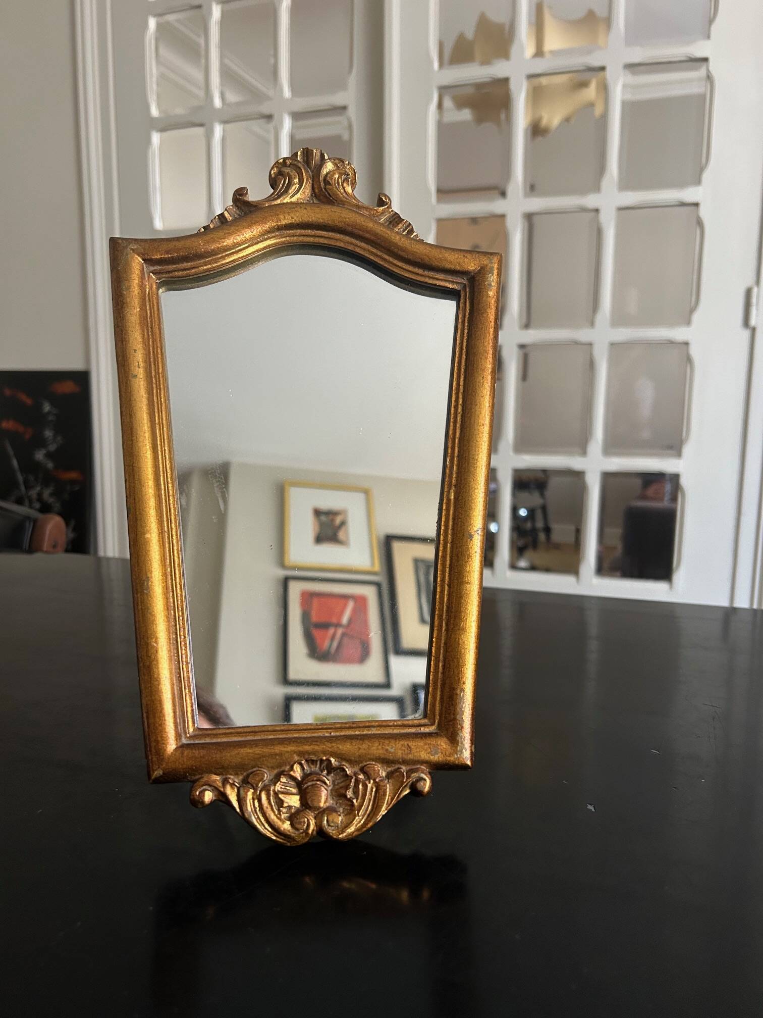 gold wood wall mirror
