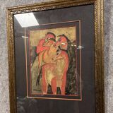 Christine Germant (1954): watercolor depicting horses