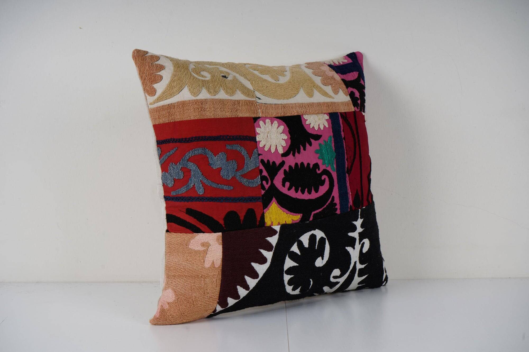 Vintage embroidered cushion cover 46x48 cm