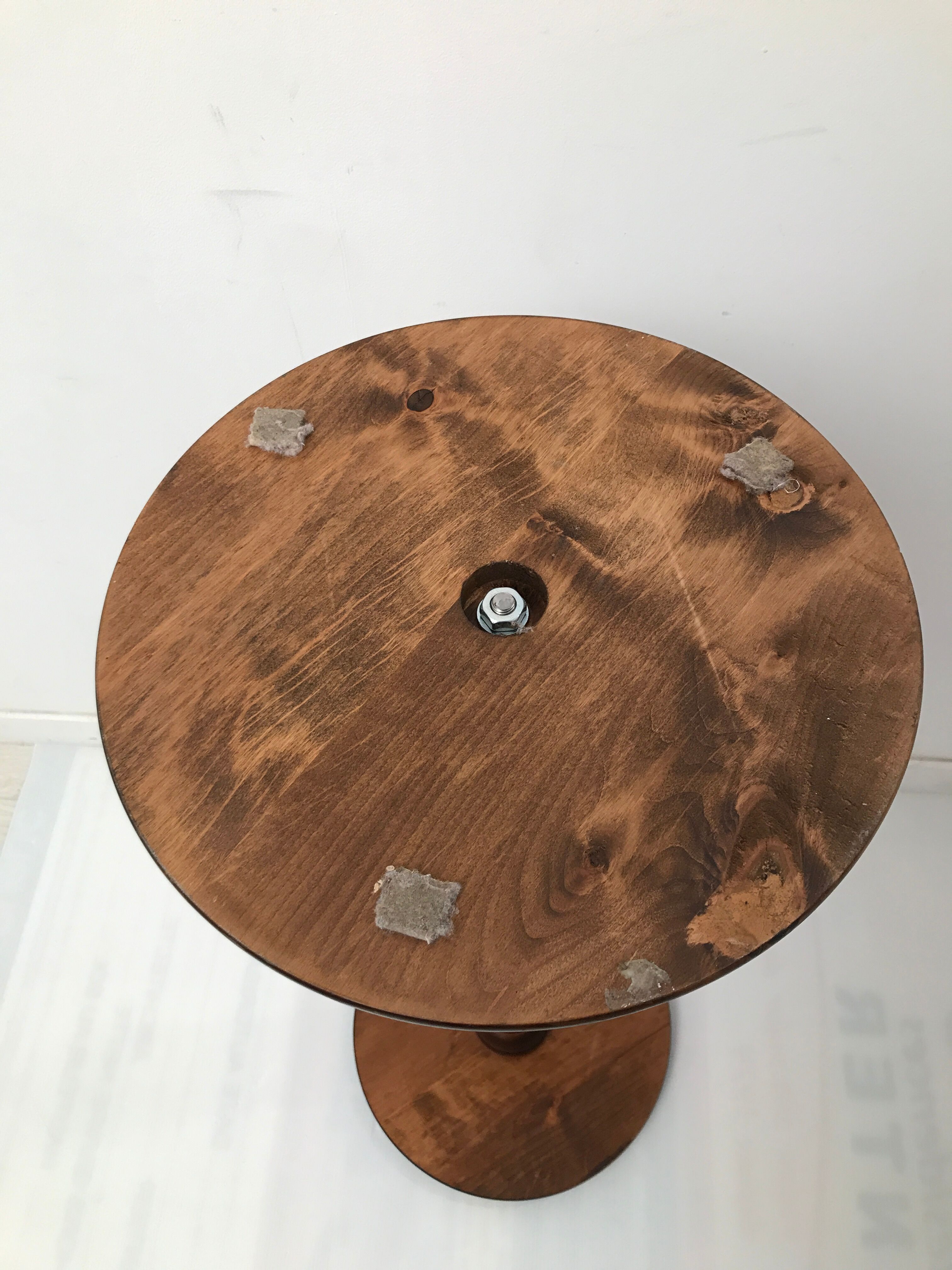 Column, wooden pedestal turned in vintage walnut