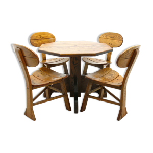 Chaises et table en chêne