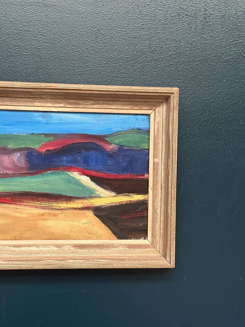 Original Swedish Oil on Canvas – “Abstract Landscape” by W. Engström – Dated 1900 – Signed – Vintage & Framed – 40 × 30 cm (23.6" x 16.5")