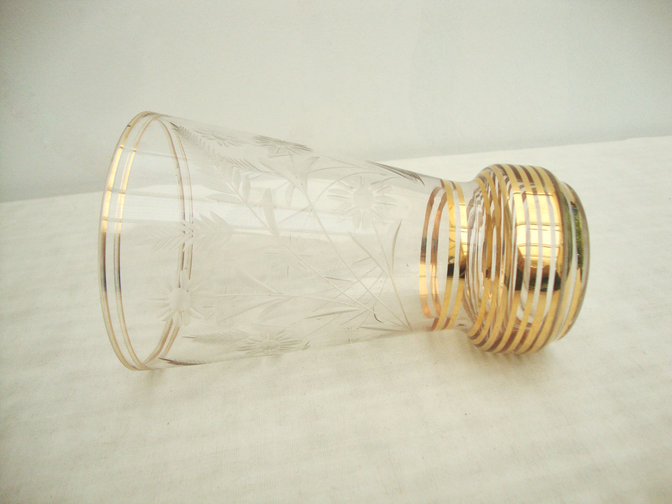 Engraved crystal vase