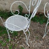 Salon de jardin ancien en fer plein milieu xxeme