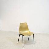 Vintage golden molded stacking chair from Hiller, Germany