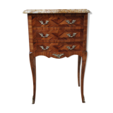 Bedside Louis XV marquetry marble