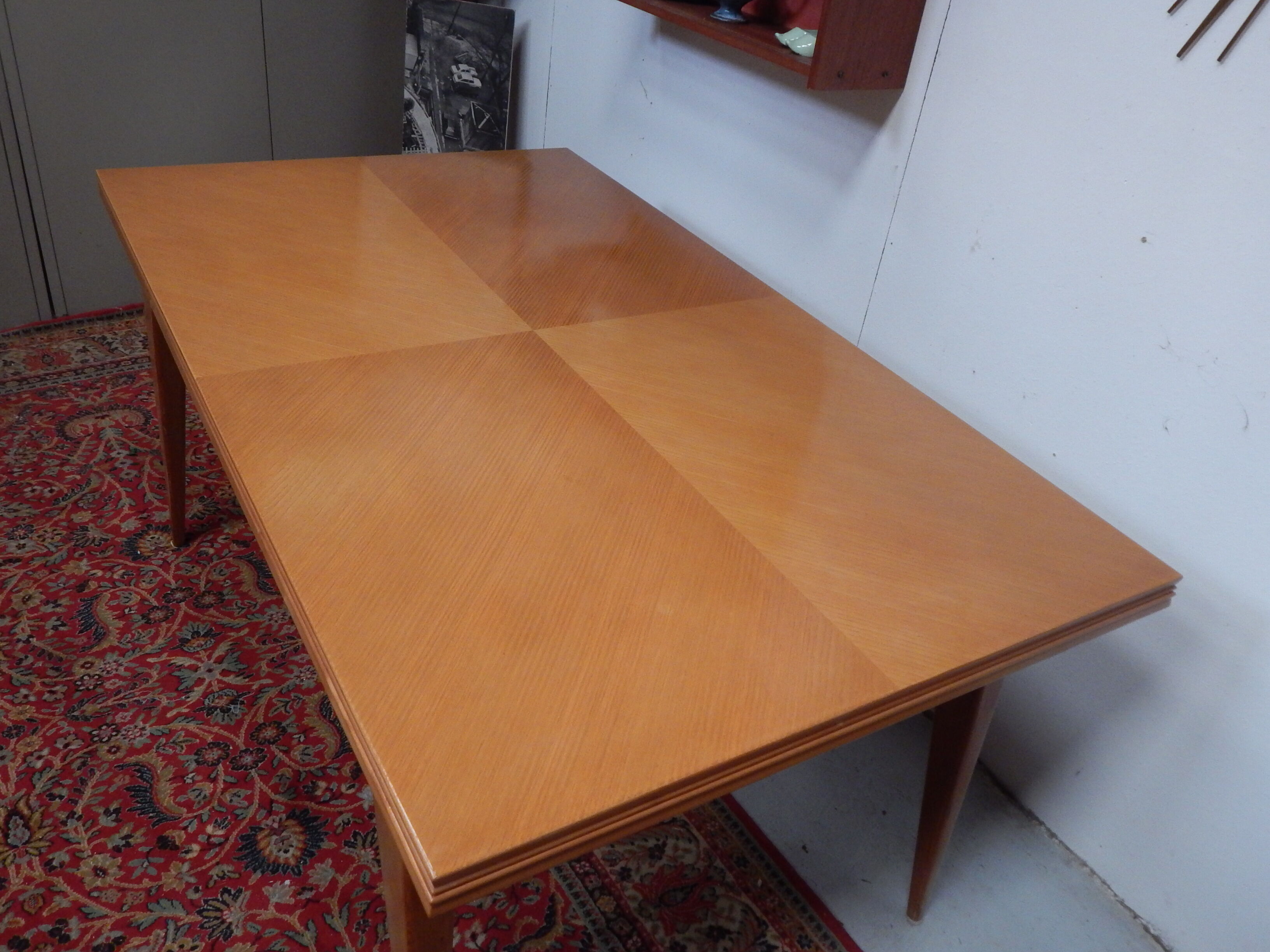 Extending table with vintage compass legs 50s