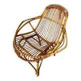 Fauteuil en rotin années 50/60