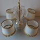 Old chandelier 4 lights plastic sheet and lampshade vintage lighting