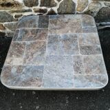 Metal and slate coffee table