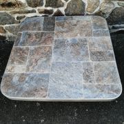 Metal and slate coffee table