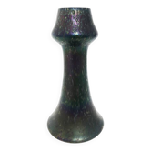 Iridescent green and purple glass paste vase – 20th century