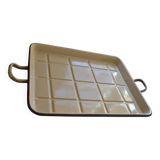 Vintage enamelled sheet metal tray