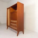 Vintage buffet, rattan and wood secretary from the 1960s.