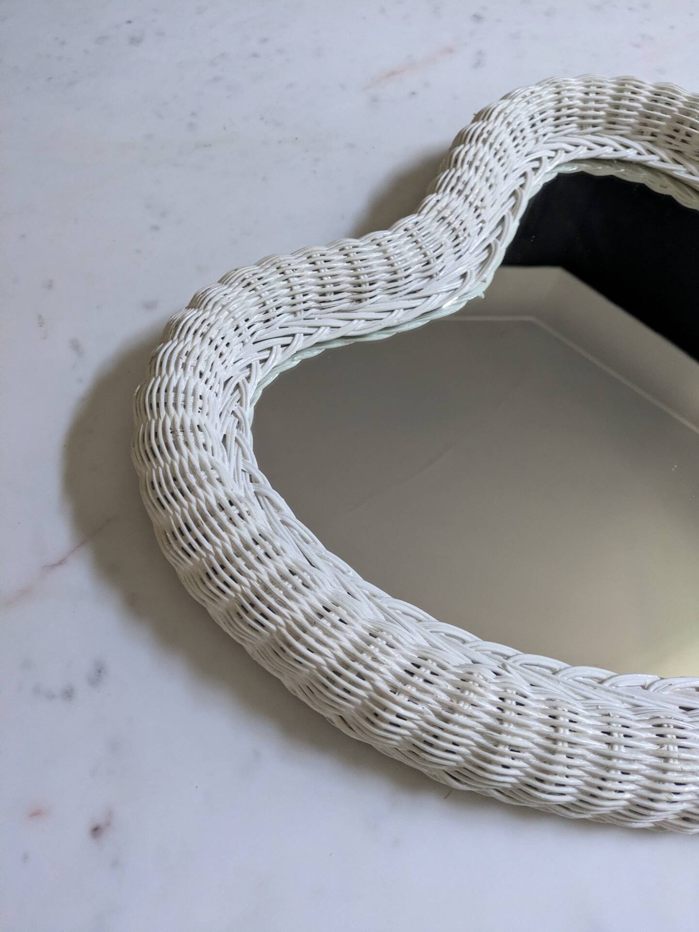 Vintage 80s rattan mirror