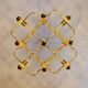 Large geometric brass chandelier, Gaetano Sciolari, Boulanger, 1970