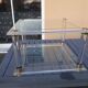 Vintage 1970s design glass and plexiglass coffee table.