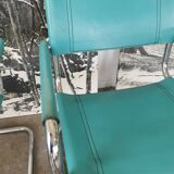 Pair of cantilever in leather and chrome 1970
