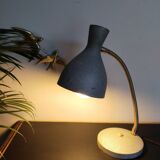 Hammered gray cocotte desk lamp, vintage French, 1940s