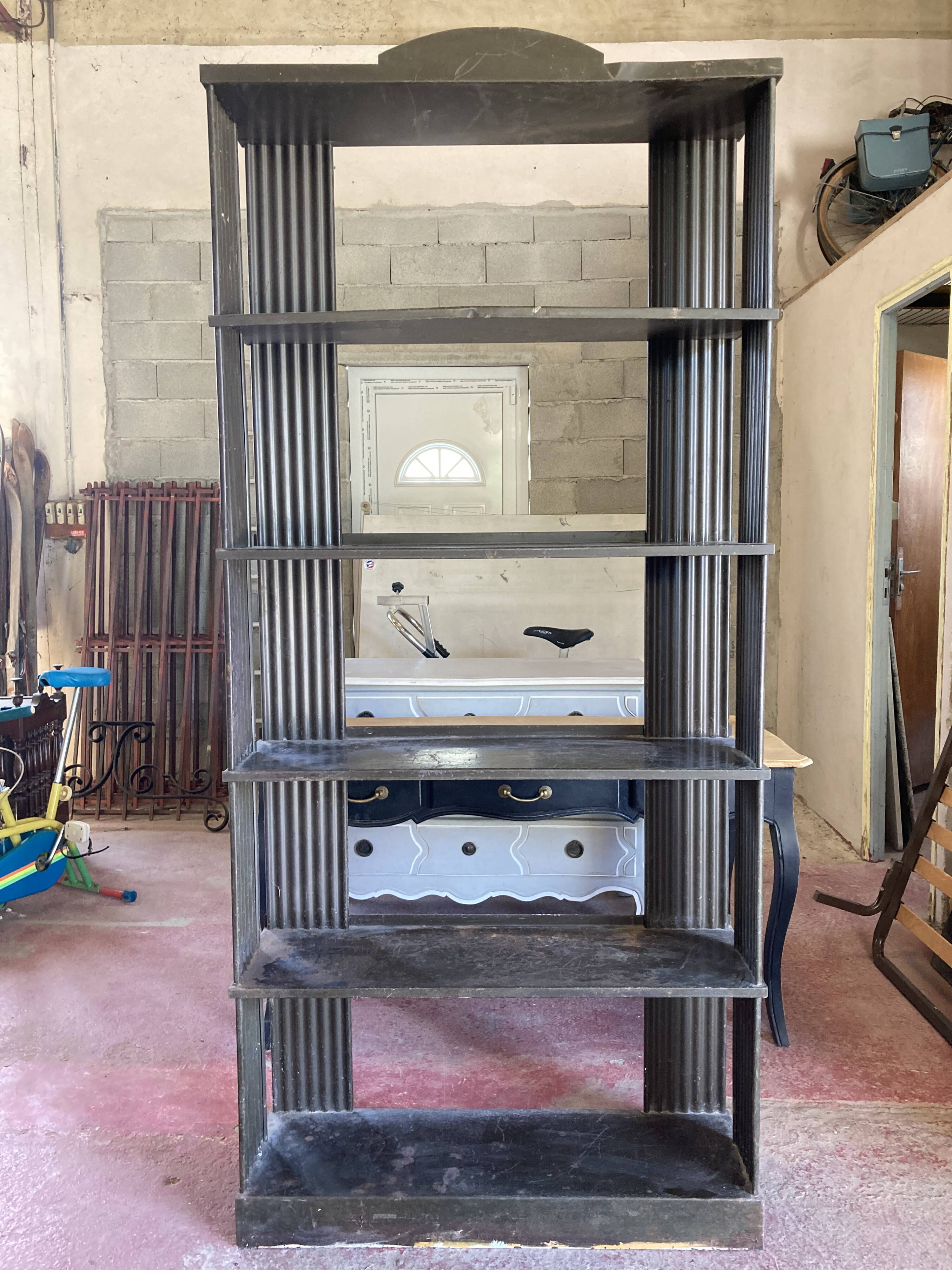 Black tole floor cabinet industrial style circa 1930