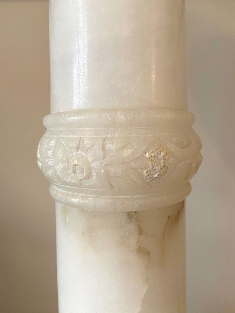 Column, white alabaster harness