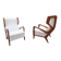 Armchairs Wooden Ears Model in White Boucle by Gio Ponti for Manifattura Artigianale Italiana, 1990s, Set of 2