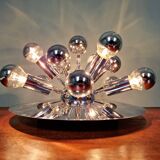 Sputnik ceiling light in chrome metal, Space Age style, 70s