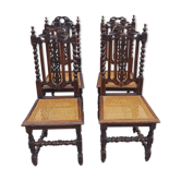 4 Twisted gothic chairs seated