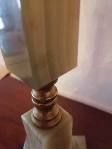 Foot lamp bedside desk onyx brass 1950 60