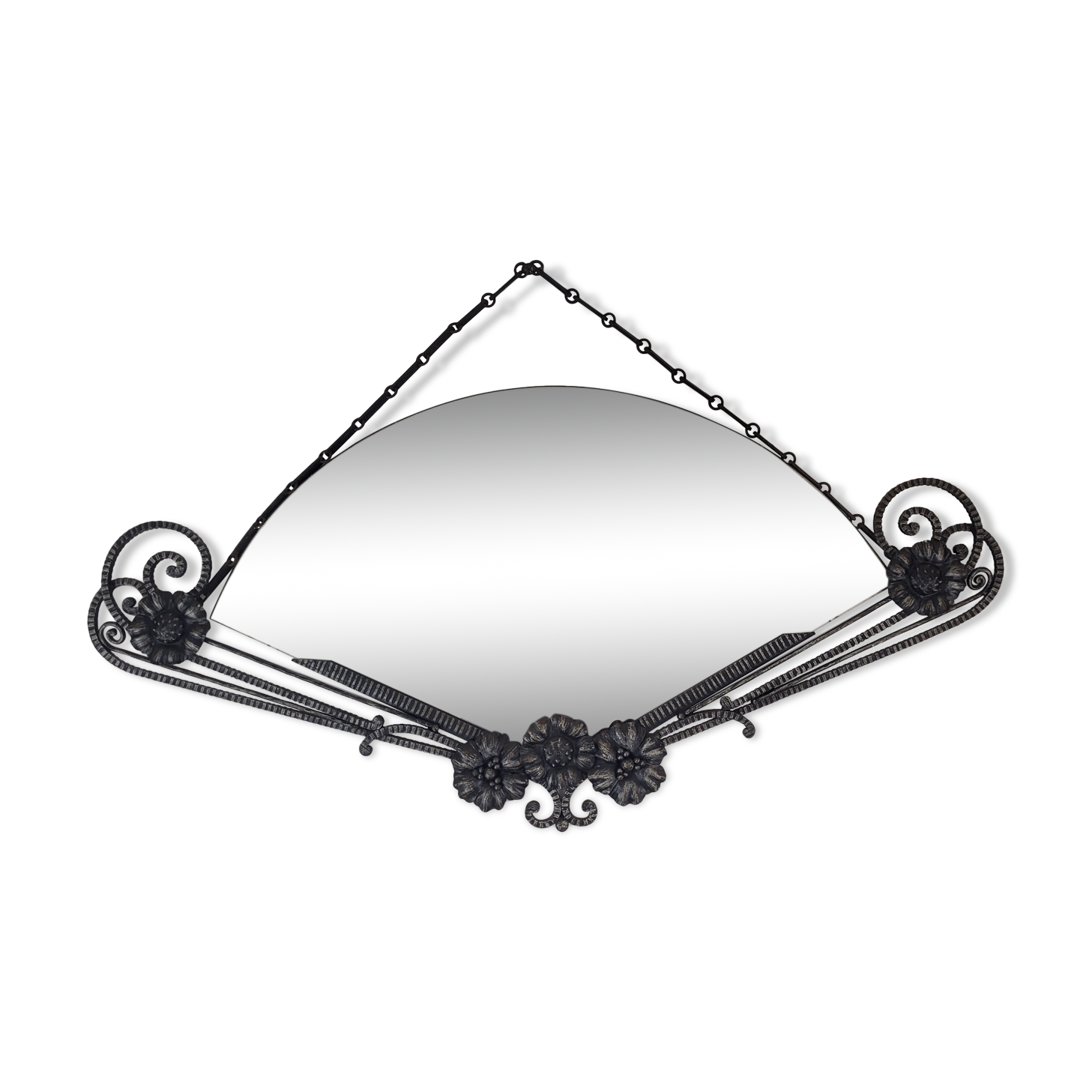Art deco wrought iron mirror