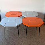 Orange fiberglass table from the 70s space age