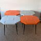 Orange fibreglass table from the 1970s, space age style.