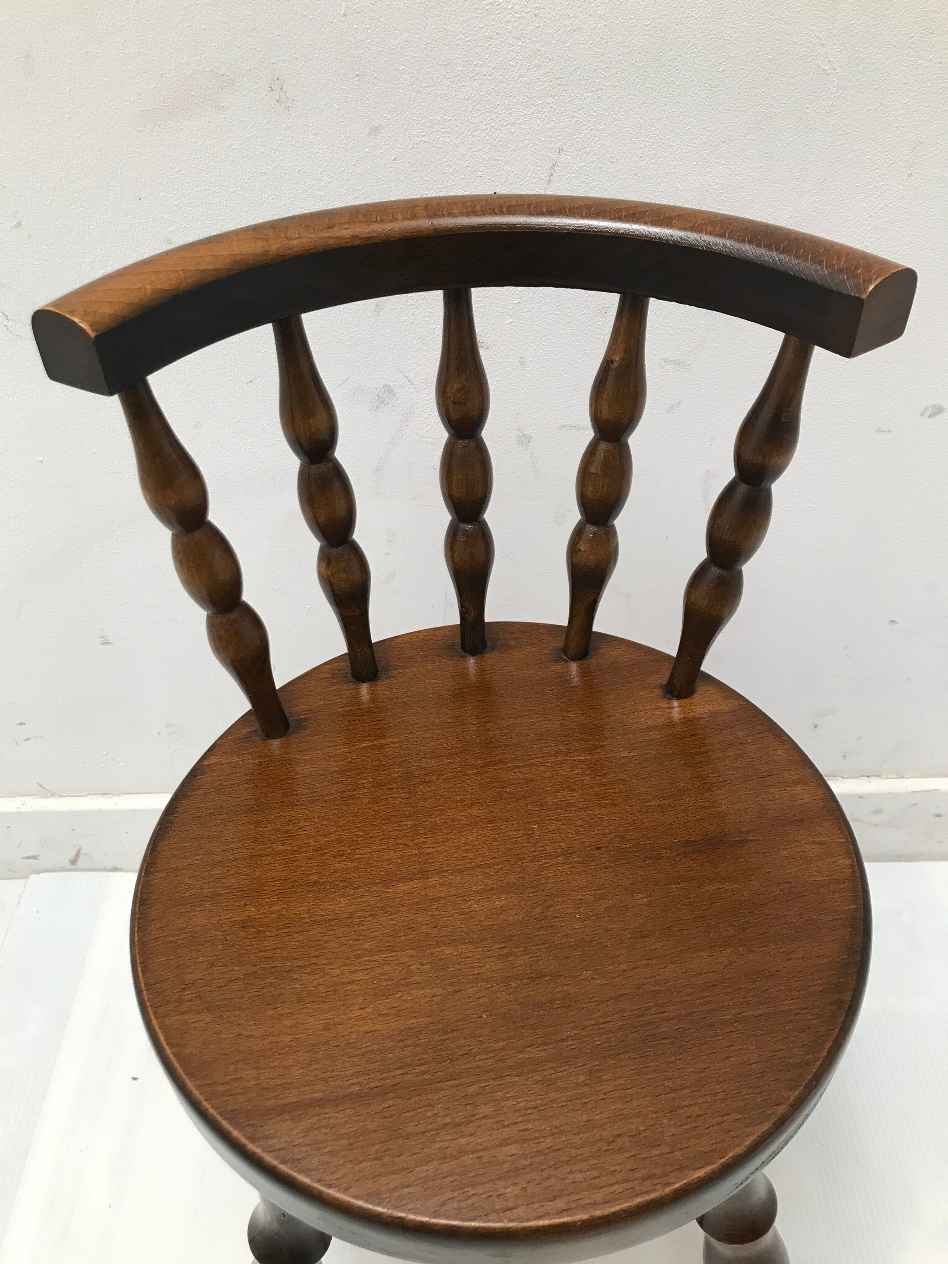 Old wooden child chair turned