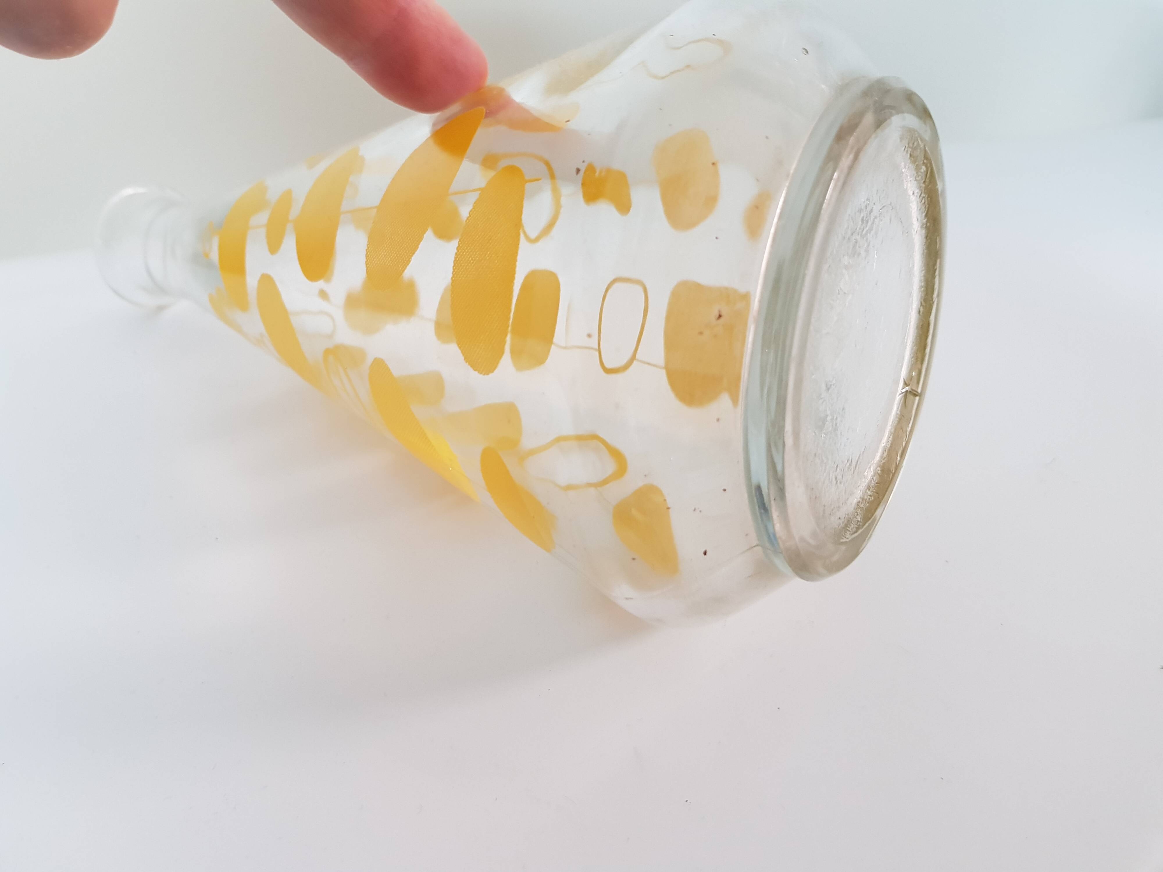 Vintage Yellow Geometric Decor Carafe 60's 70's