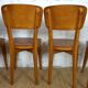 5 chaises années 1960 type scandinave bois et skaï marron fabrication artisanale française Raincy