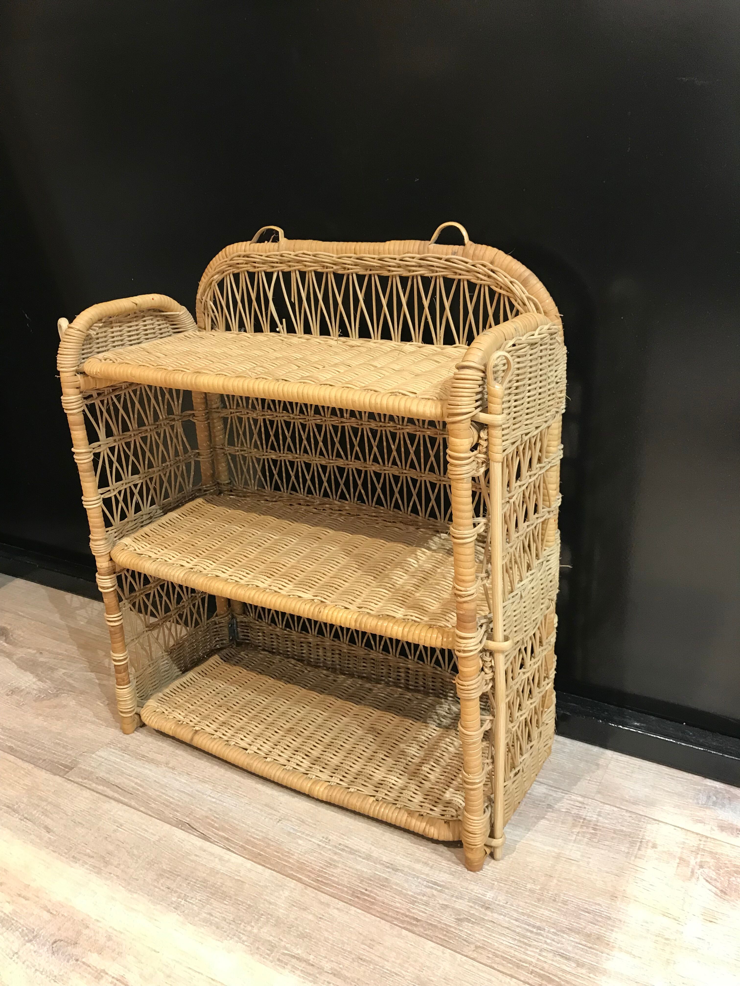 Rattan shelf
