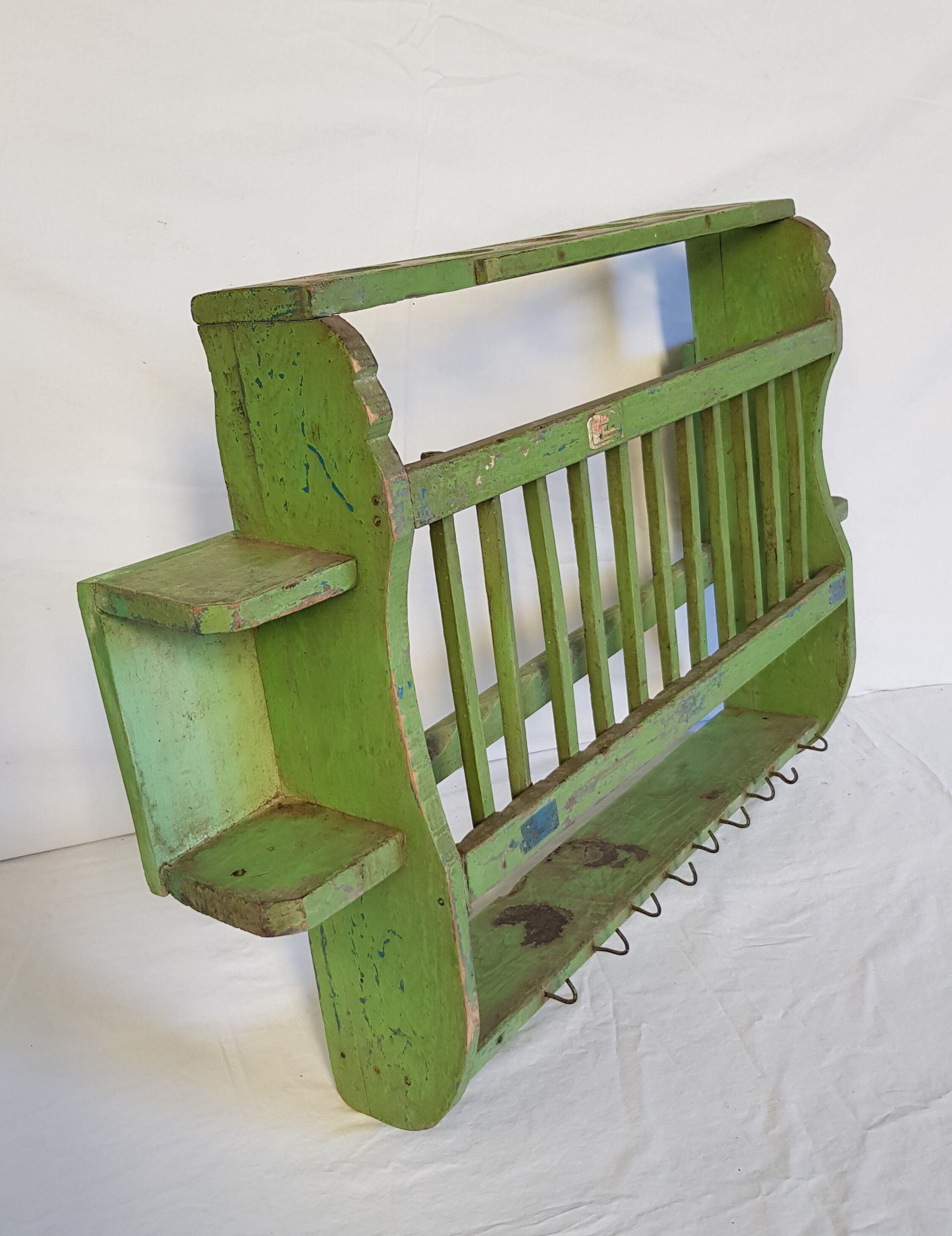 Old wall shelf - Burmese teak rack - 62.5 x 11.5 x 40 cm