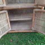 Vintage bamboo and rattan cabinet or storage unit