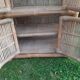 Vintage bamboo and rattan wardrobe or storage unit