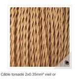 Mini ceramic lamp, braided fabric cable