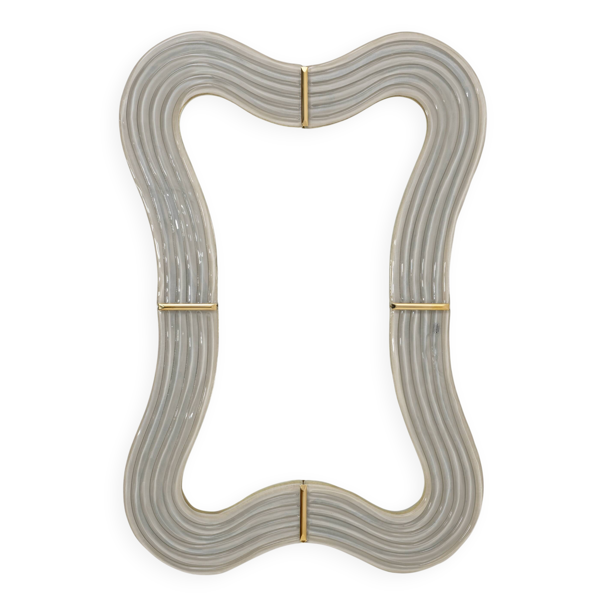 Ondae – Sculptural Mirror in Brass and Murano Glass