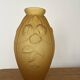 Art Deco Vase "Roses" H30cm amber glass